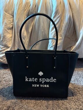 kate spade Black Logo Leather Tote